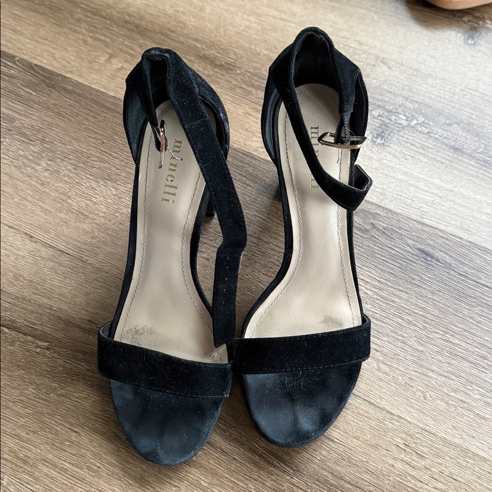 Minelli Black Suede Strappy Sandals